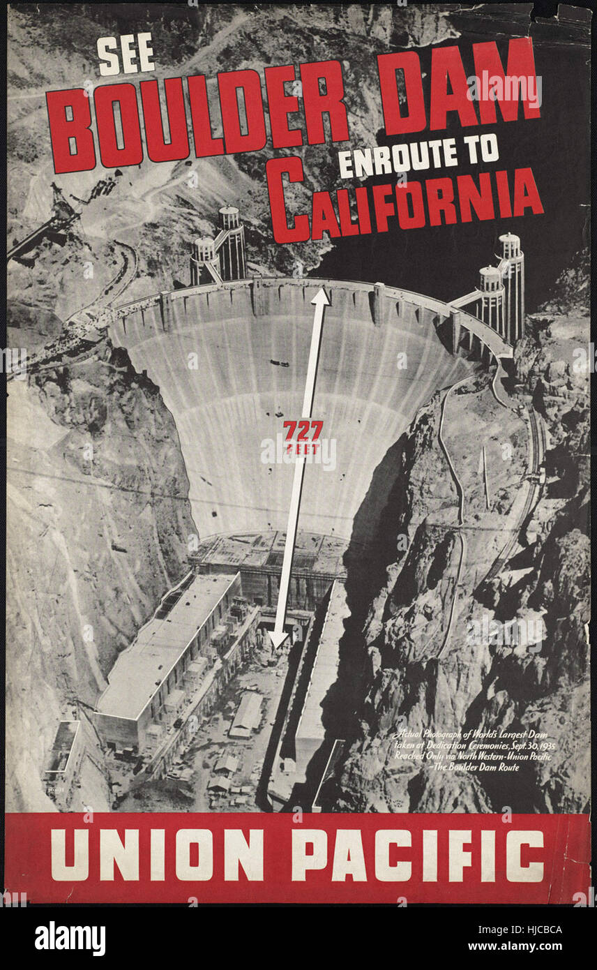 See Boulder Dam enroute to California - Vintage travel poster 1920s ...