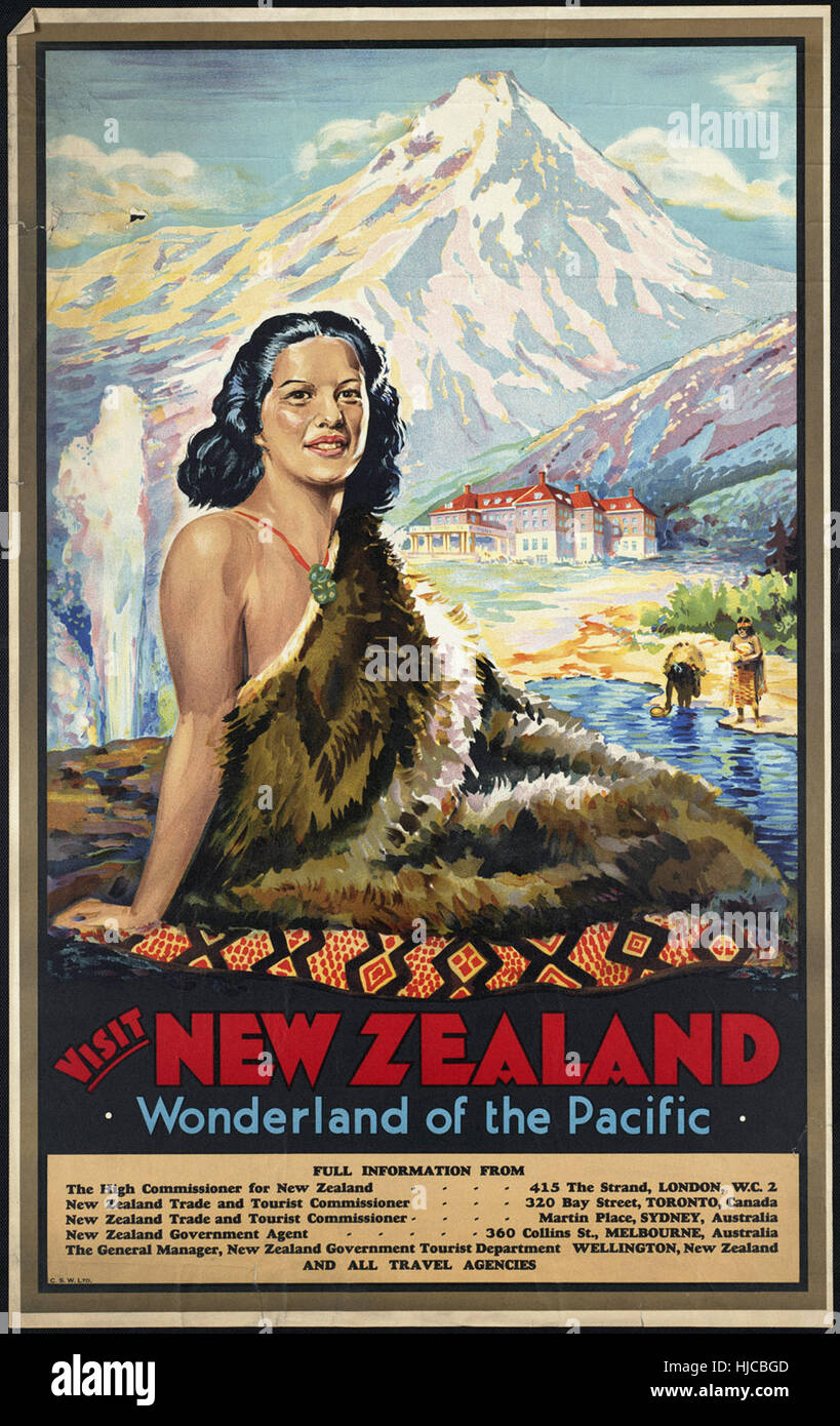 Mitre Peak Milford Sound New Zealand 1935 Vintage Style Travel Poster 24x36 
