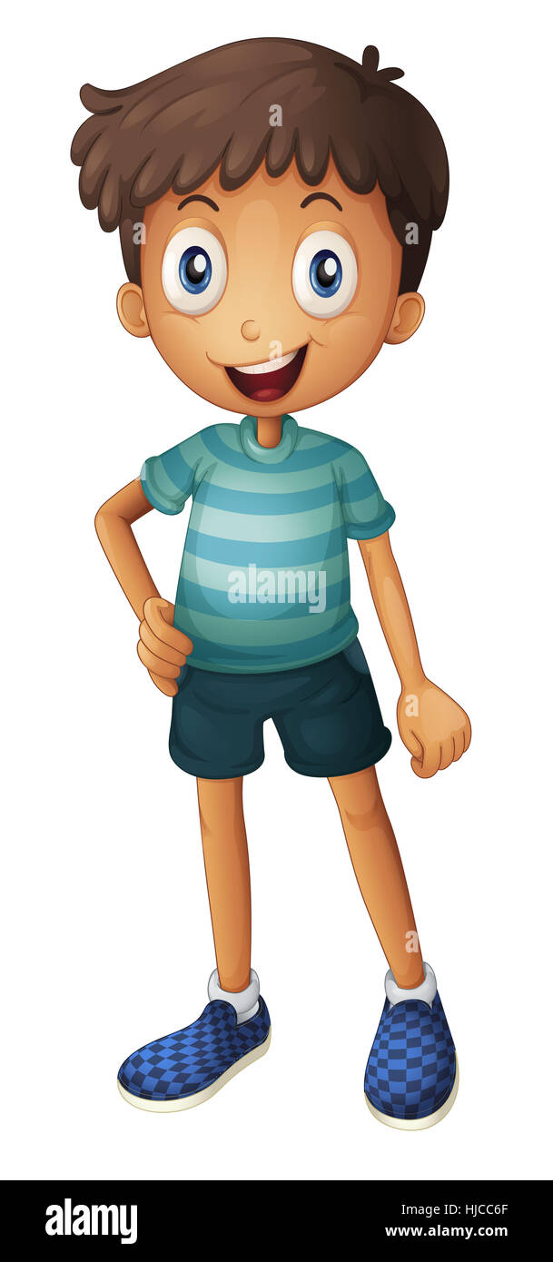 illustration of a boy on a white background Stock Photo - Alamy