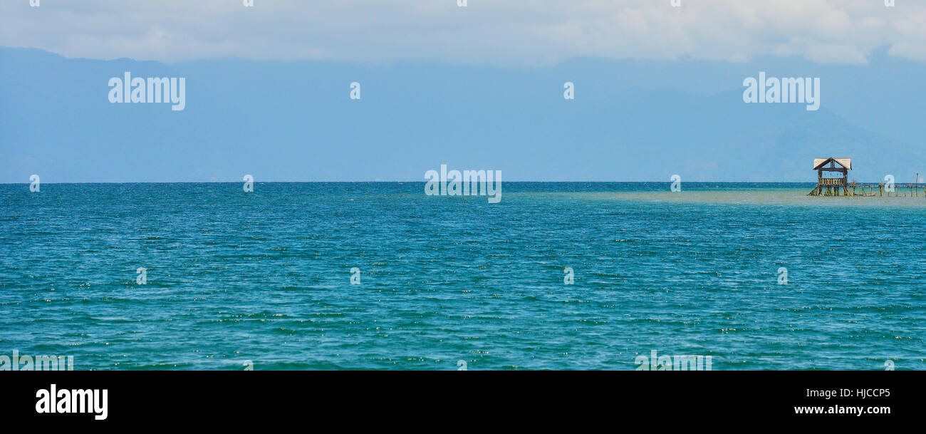 Panoramic view of a beach in Sulawesi, Indonesia. Stock Photo