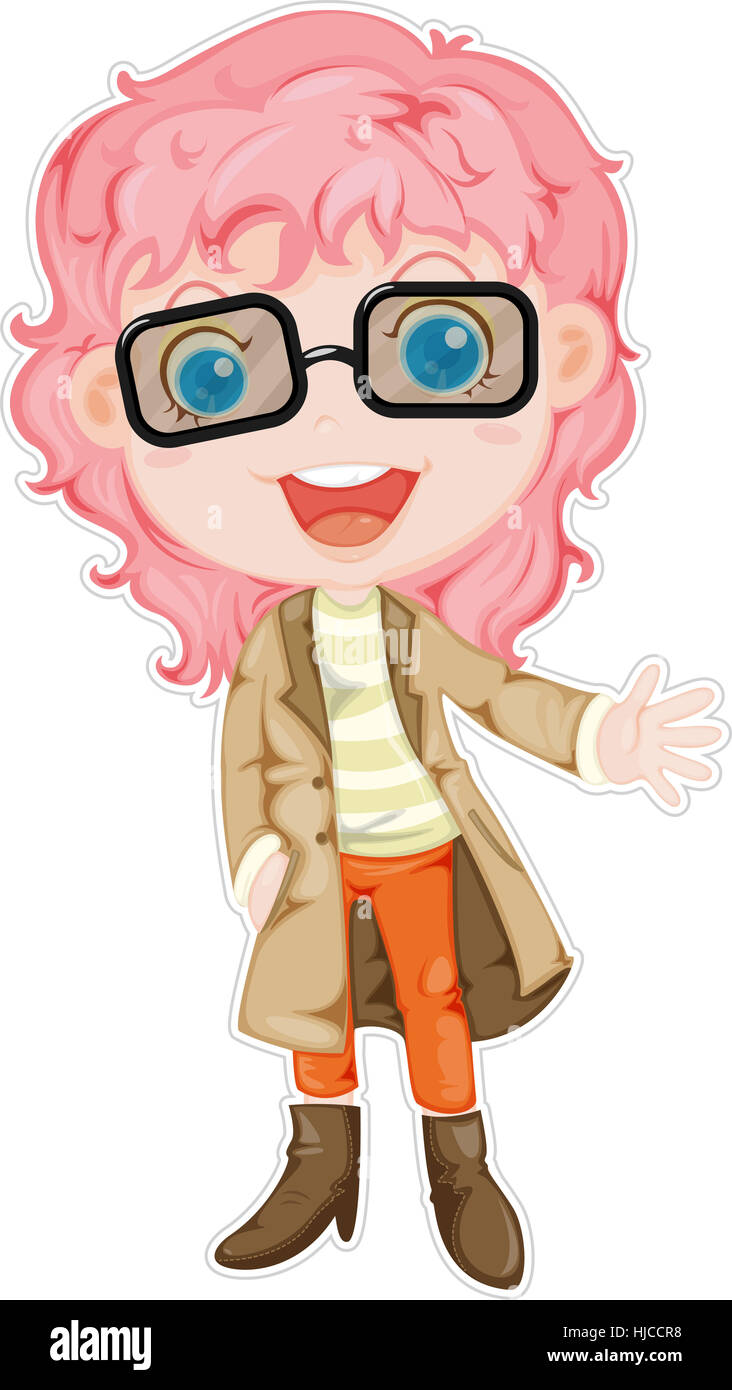 Illustration of a girl on white background Stock Photo - Alamy
