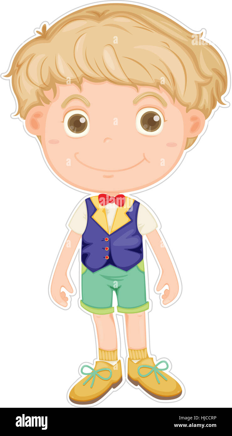 Illustration of a boy on white background Stock Photo - Alamy