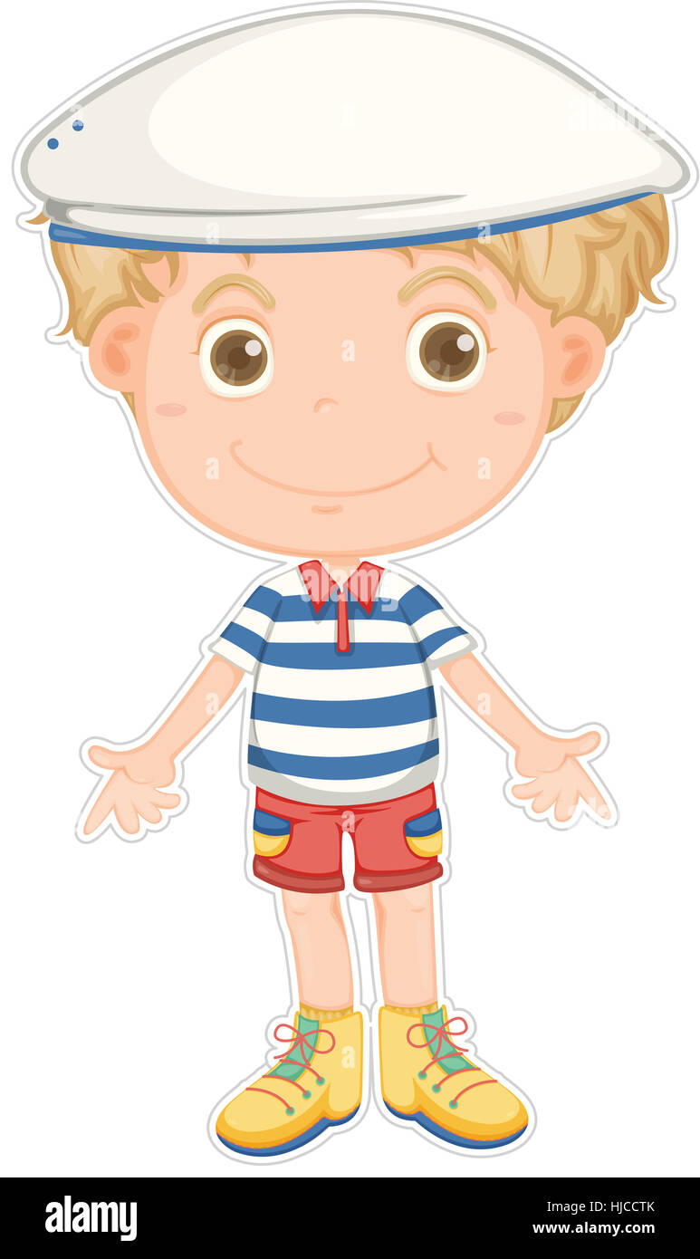 Illustration of a boy on white background Stock Photo - Alamy