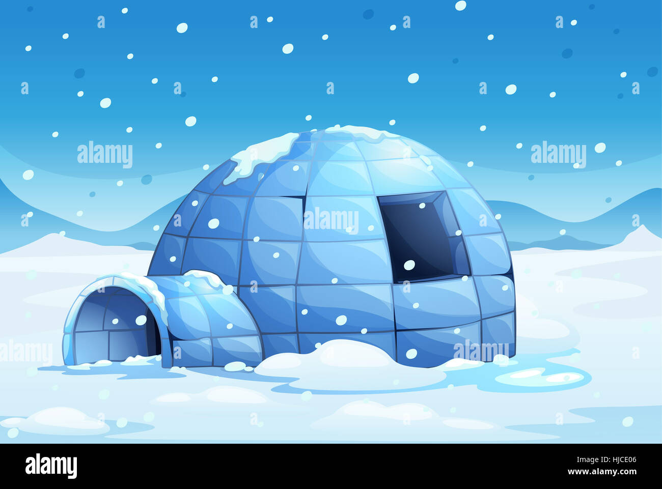house, building, isolated, winter, graphic, dome, north pole, arctic, cold, Stock Photo