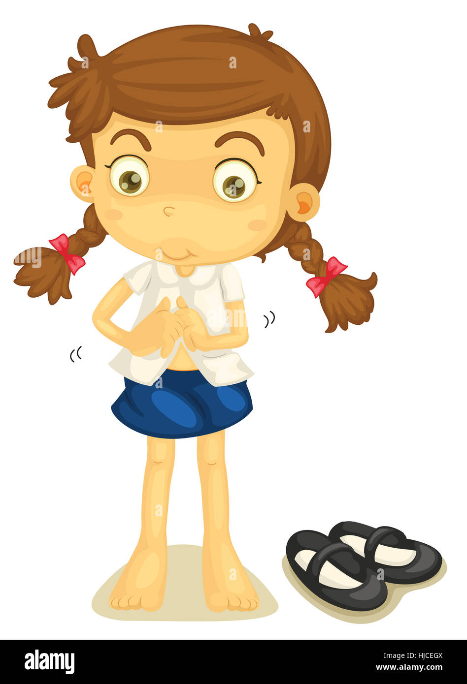 Illustration Of A Girl In School Uniform On A White Stock Photo Alamy