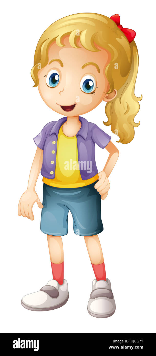 illustration of a girl on a white background Stock Photo - Alamy