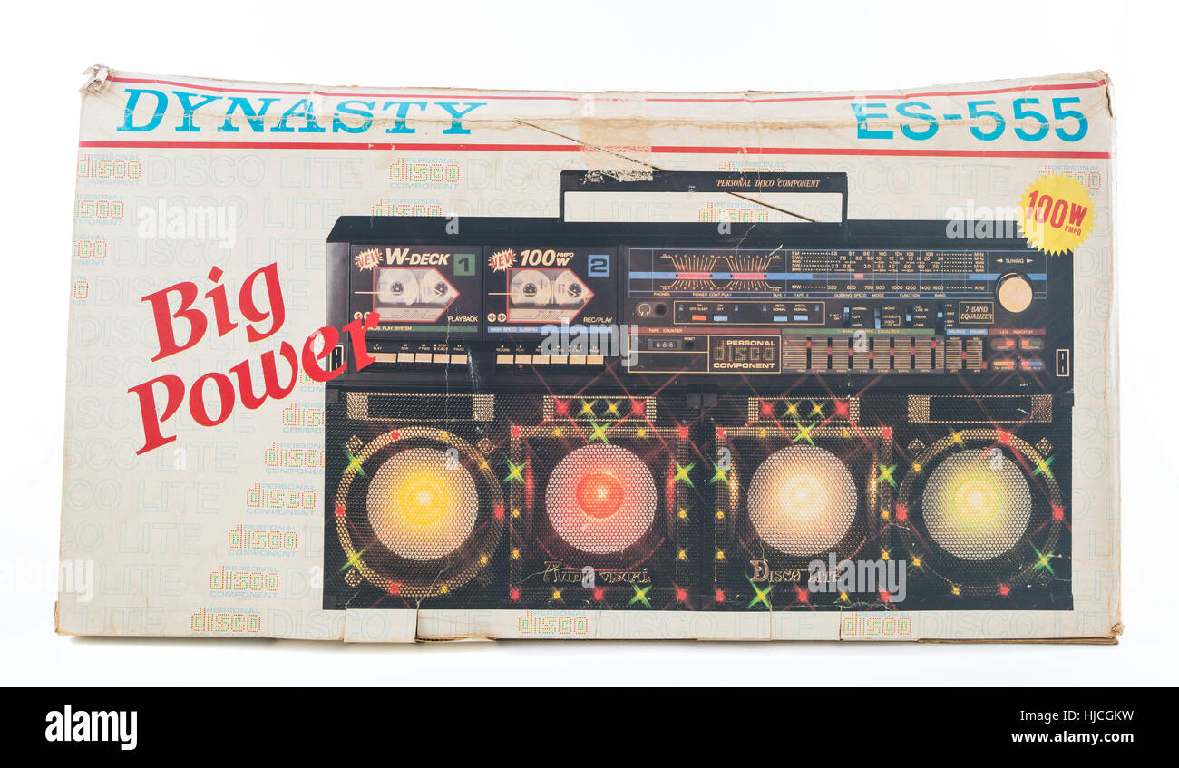 Dynasty Boombox ES-555 - Original Packaging Stock Photo