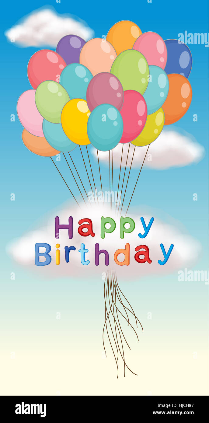 Colored party balloon tied with string 22069282 PNG, Balloon Strings 