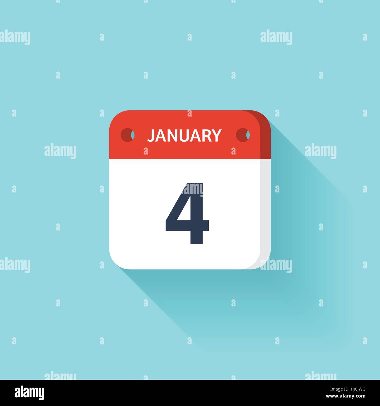 January 4. Isometric Calendar Icon With Shadow.Vector Illustration,Flat ...