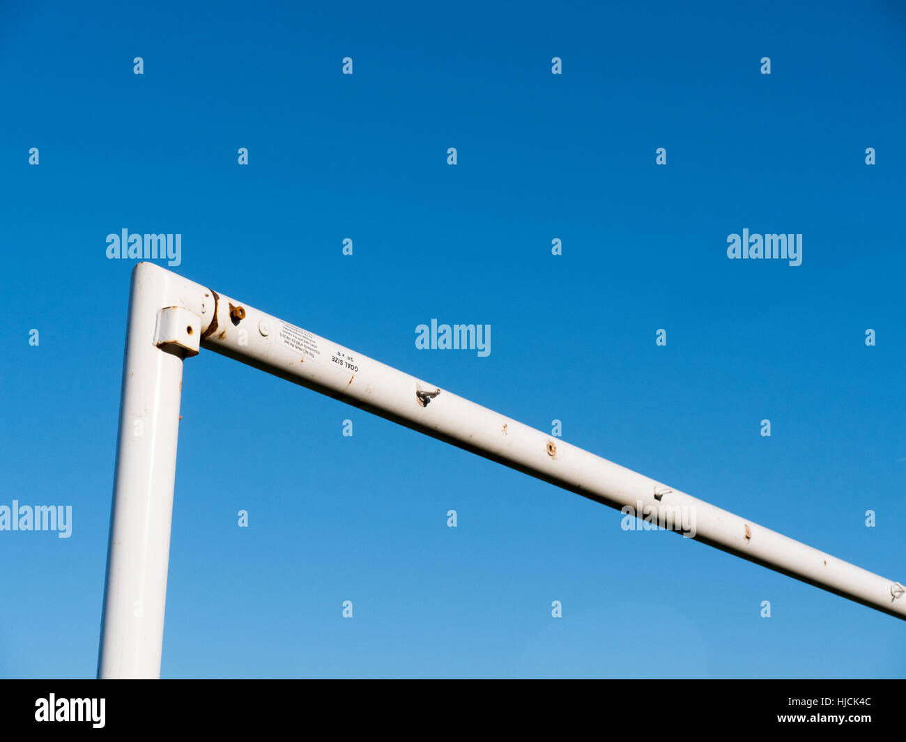 a goal post in a public park in Manchester, england. Stock Photo