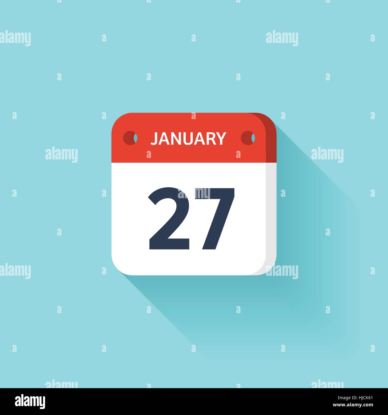 January 27 calendar icon vector flat illustration hires stock