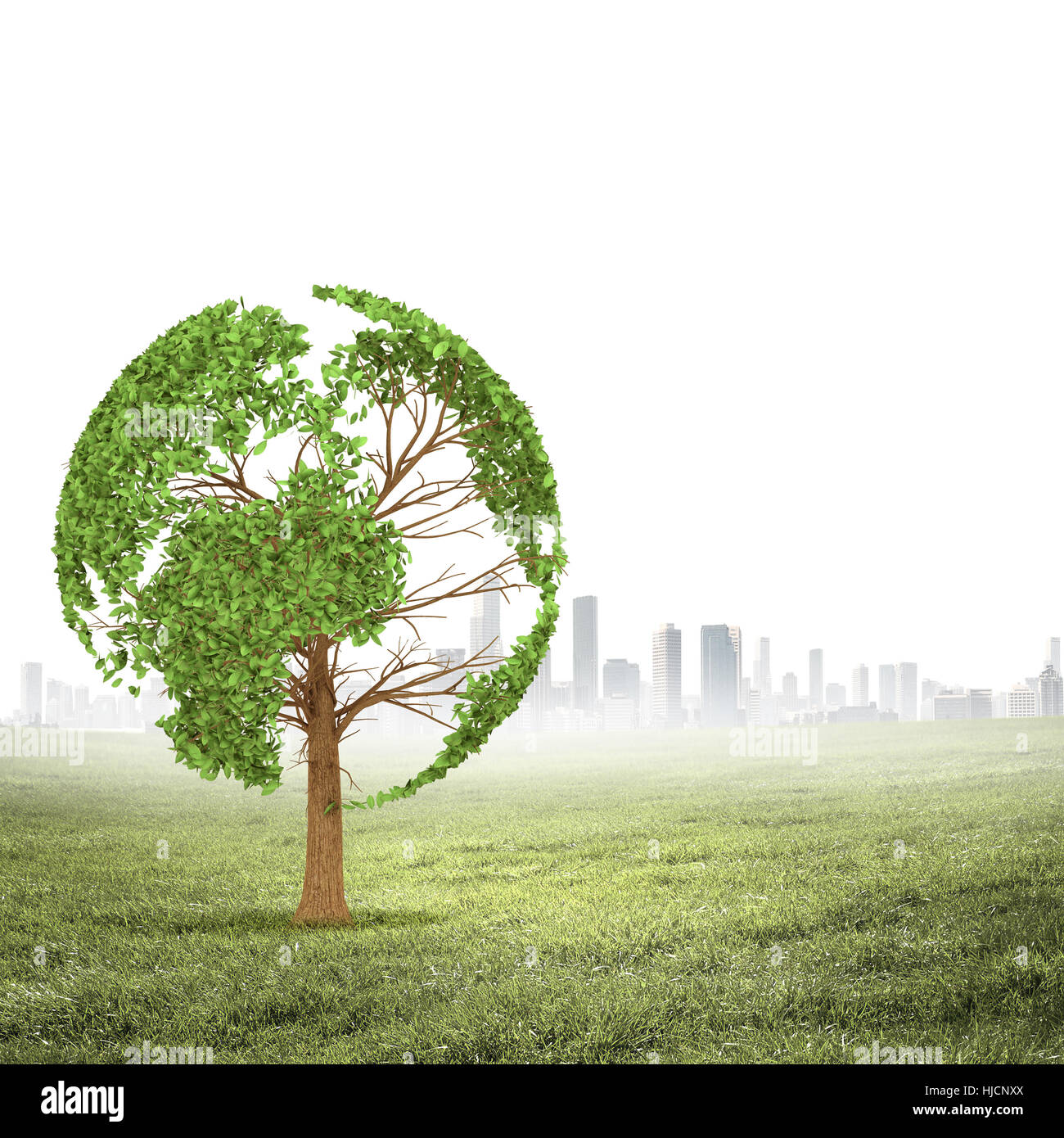 Our Environment Tree Green tree shaped liked our Earth planet. Environmental concept Stock ...
