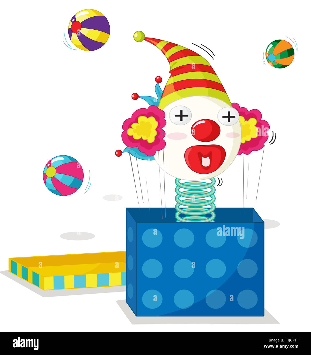 cartoon illustration of a jack in the box Stock Photo - Alamy