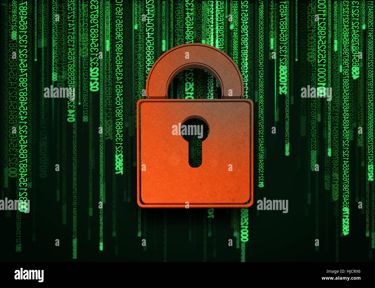 Conceptual digital image of lock on binary background Stock Photo - Alamy