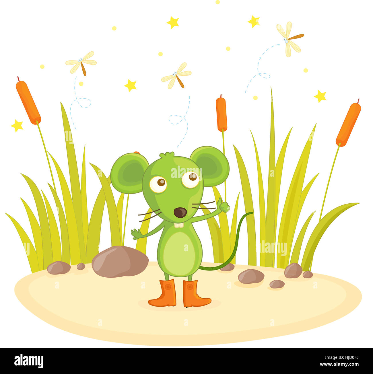 illustration of mouse standing on rock Stock Photo - Alamy
