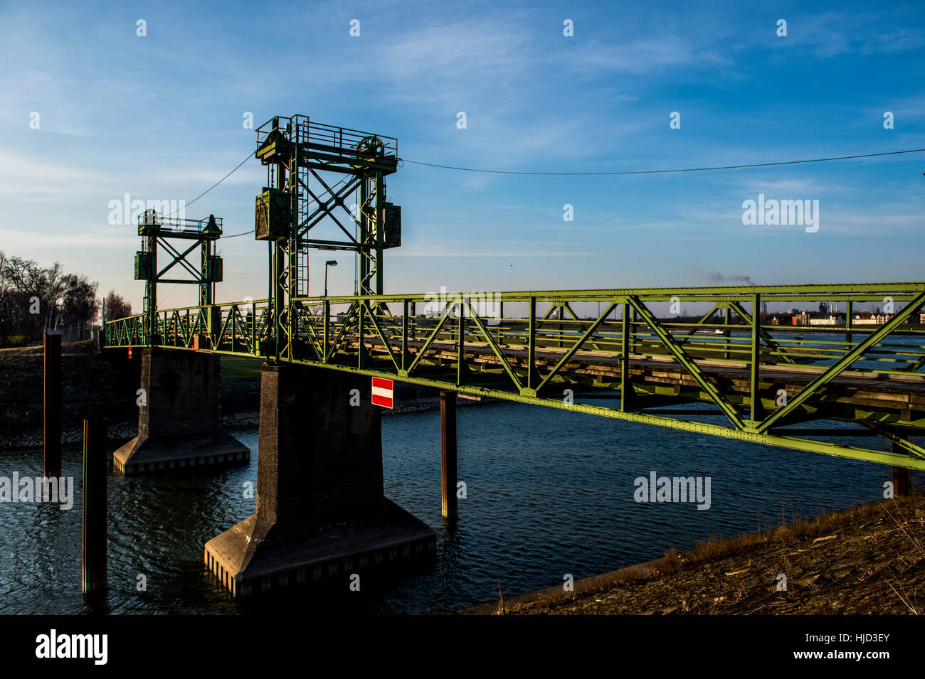 tower, bridge, navigation, harbor, harbours, Duisburg, wood, steel ...