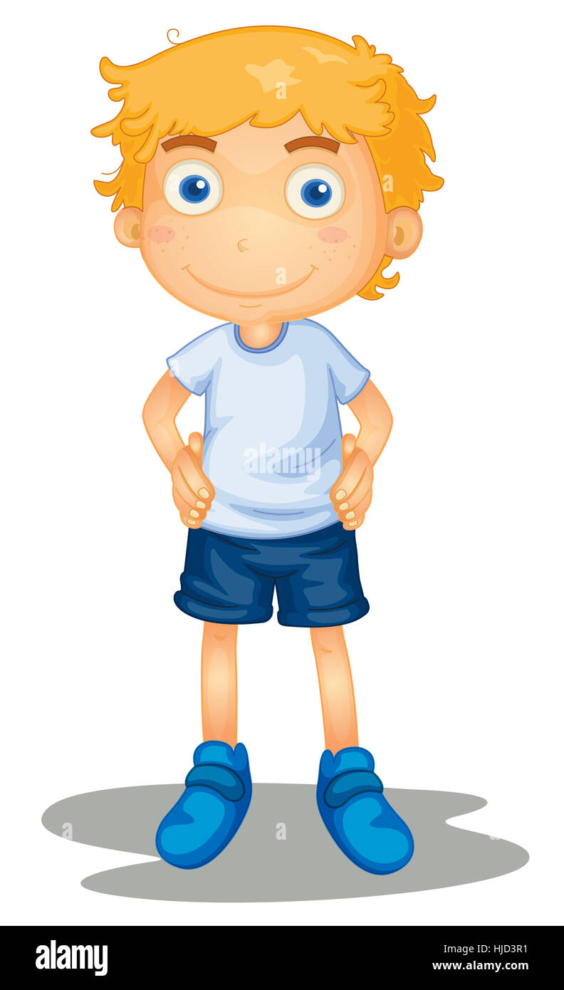 illustration of a boy on a white background Stock Photo - Alamy