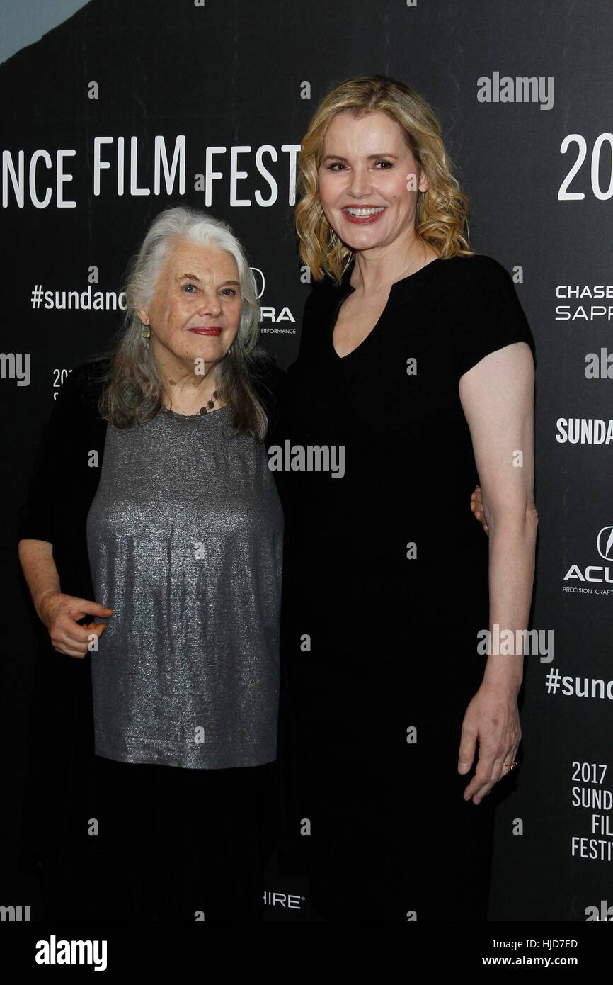 Park City, USA. 23rd Jan, 2017. Lois Smith, Geena Davis at arrivals for 'Marjorie Prime' Premiere during the Sundance Film Festival2017 in Park City, Utah. Credit: James Atoa/Everett Collection/Alamy Live News Stock Photo