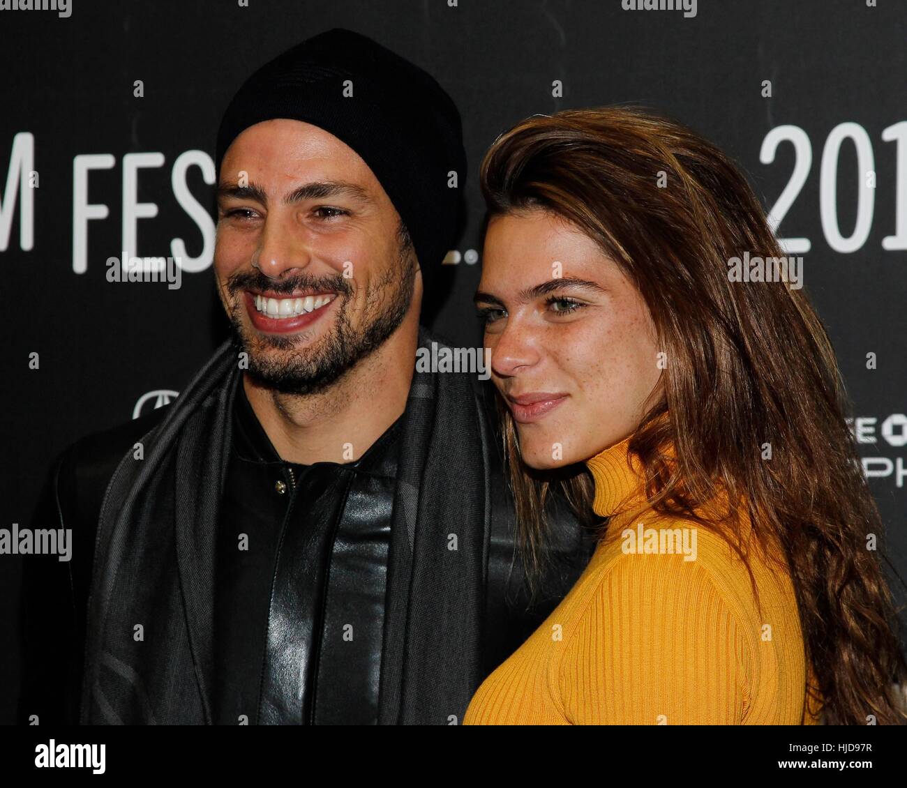 New York, NY, USA. 23rd Jan, 2017. Caua Reymond, Mariana Goldfarb at arrivals for MARJORIE PRIME Premiere at Sundance Film Festival 2017, Eccles Theatre, New York, USA. January 23, 2017. Credit: James Atoa/Everett Collection/Alamy Live News Stock Photo