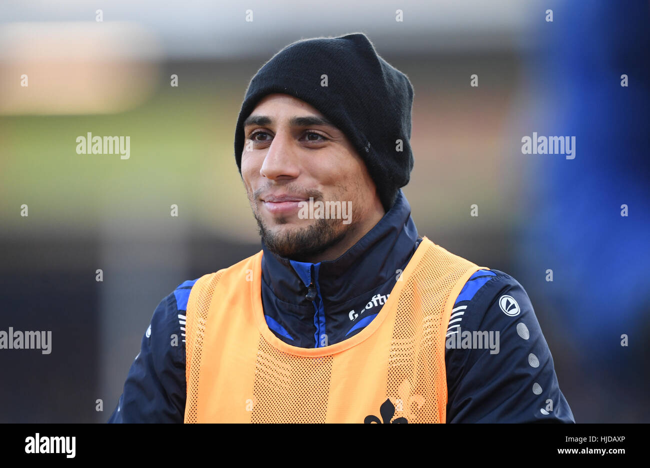 Darmstadt, Germany. 21st Jan, 2017. Darmstadt's Änis Ben-Hatira during the German soccer Bundesliga match between SV Darmstadt and Borussia Moenchengladbach in the Jonathan Heimes Stadium in Darmstadt, Germany, 21 January 2017. Photo: Arne Dedert/dpa/Alamy Live News Stock Photo