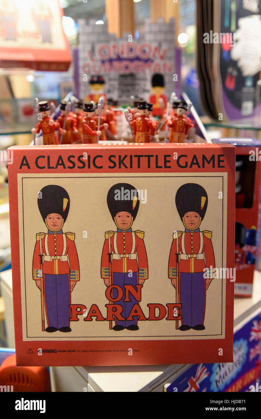 London, UK. 24th Jan, 2017. A classic skittles game is seen at the opening day of the Toy Fair 2017, taking place at Kensington Olympia. The trade show brings together many of the leading toy manufacturers and distributors and offers a chance for buyers to see the latest toys in preparation for Christmas. Credit: Stephen Chung/Alamy Live News Stock Photo