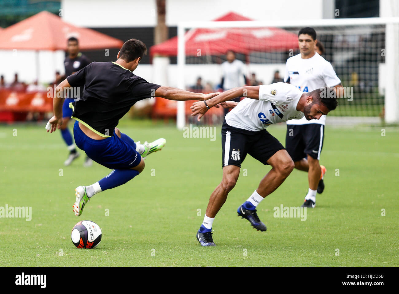 Santos, Brazil. 24th Jan, 2017. The steering wheel Thiago Maia training