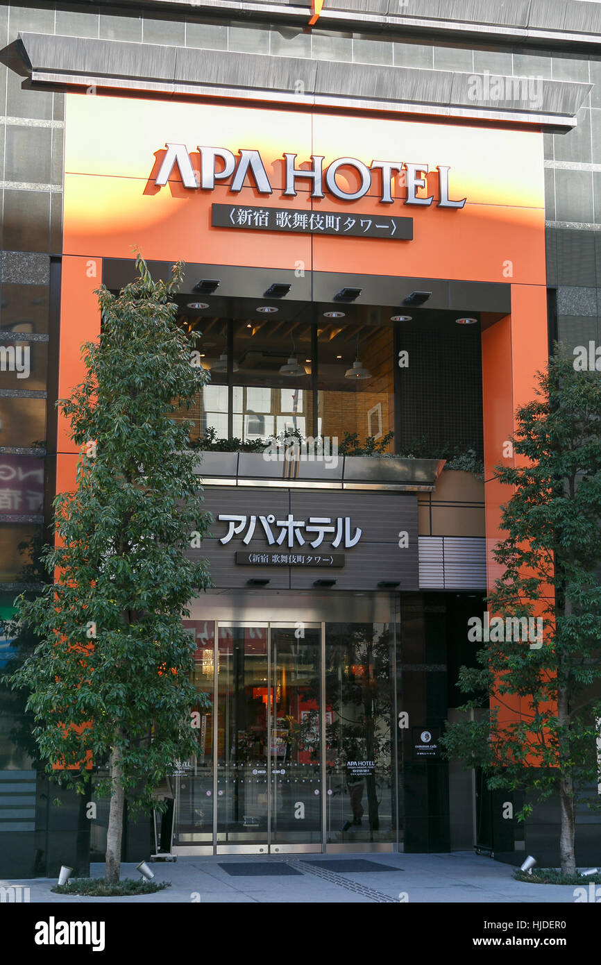 The exterior of the APA Hotel in Shinjuku on January 25, 2017 in Tokyo, Japan. China's tourism authority has called for a boycott of the Japanese hotel chain due to controversy over a book written by the hotel's CEO, Toshio Motoya, which has been placed in hotel rooms and includes passages denying Japanese wartime atrocities in the Chinese city of Nanjing. As China prepares to celebrate the New Year many Chinese visitors are expected in Japan and the hotel chain is one of a number benefitting from a massive boom in inbound tourism. Credit: Rodrigo Reyes Marin/AFLO/Alamy Live News Stock Photo