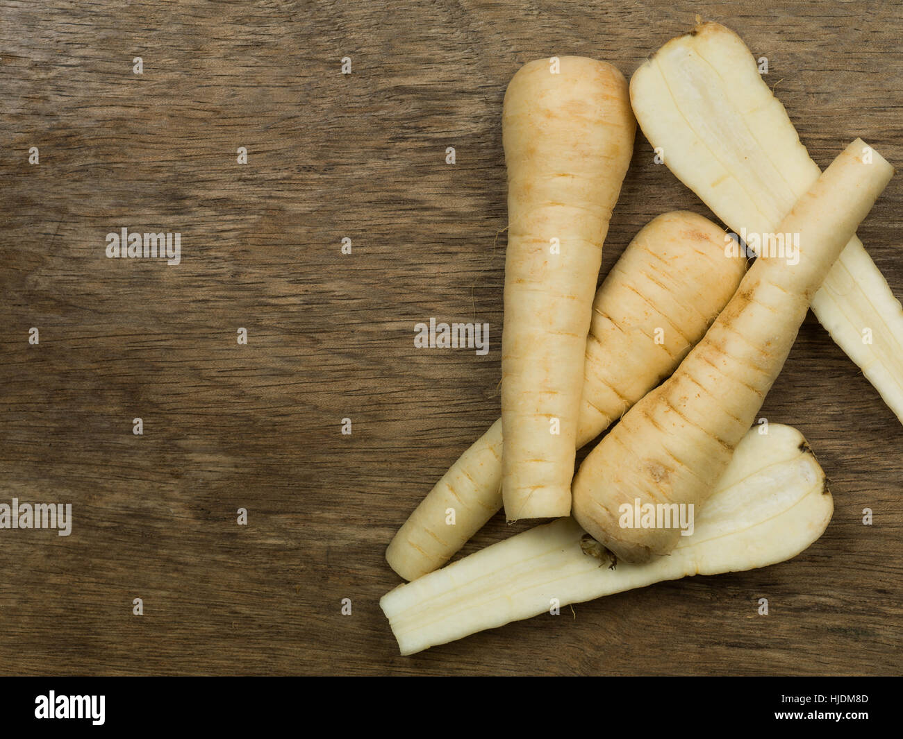 Fresh Uncooked Parsnips Cooking Ingredients Stock Photo