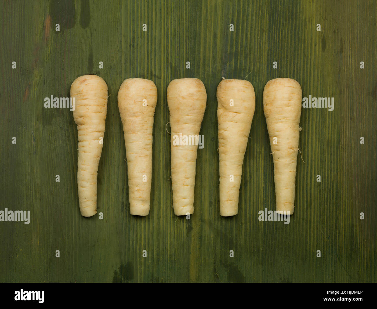 Fresh Uncooked Parsnips Cooking Ingredients Stock Photo