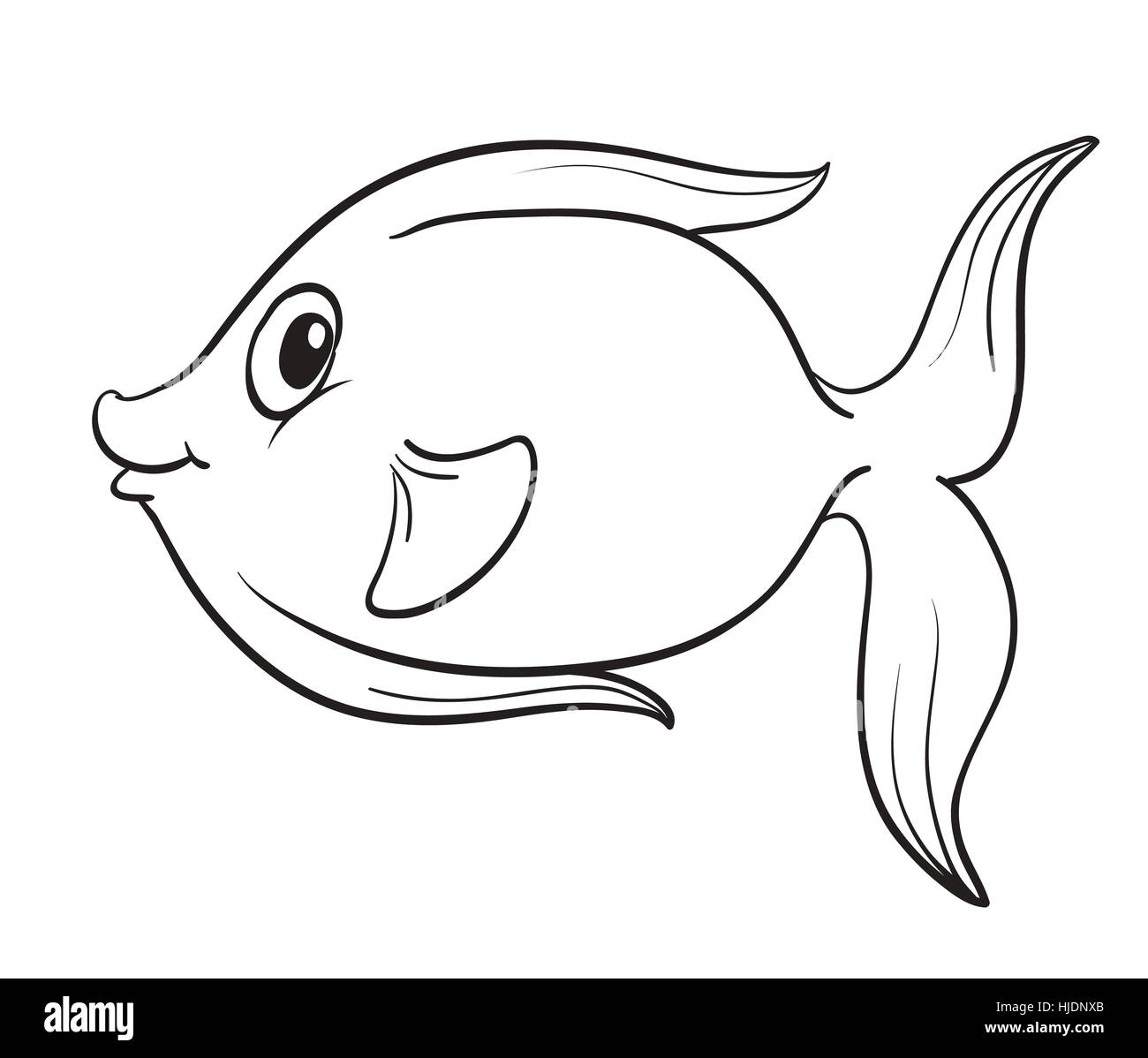 detailed illustration of a fish outline Stock Photo - Alamy