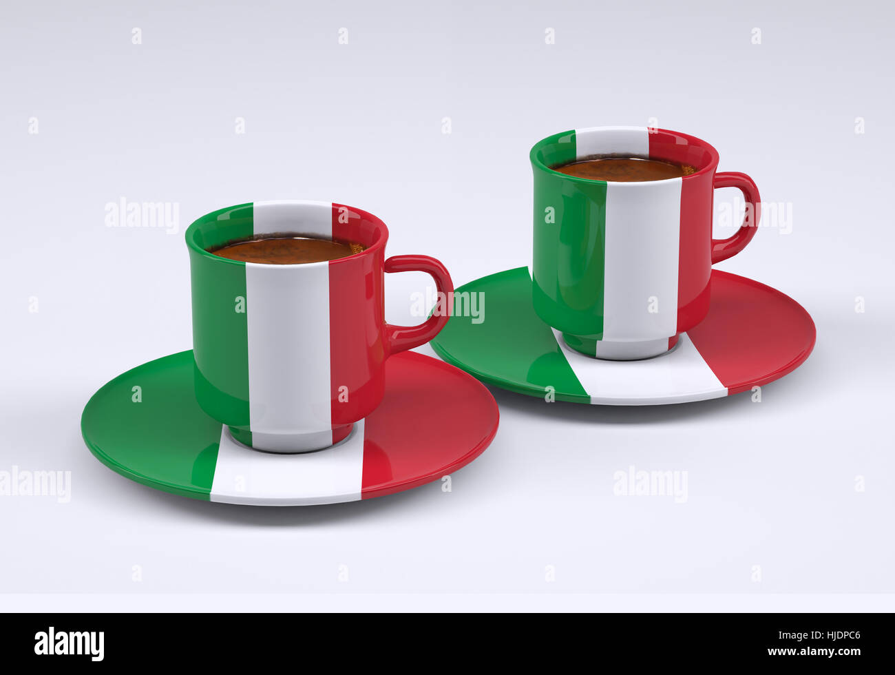 two coffee cup with Italy flag, 3d illustration Stock Photo Alamy