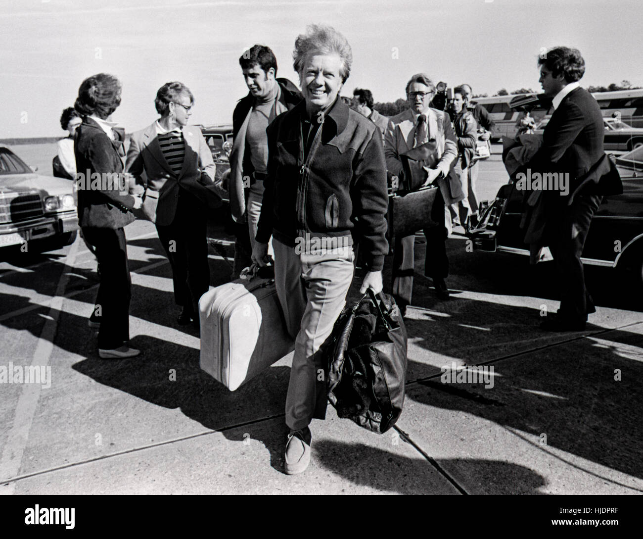 Governor Jimmy Carter on the presidential campaign trail Stock Photo