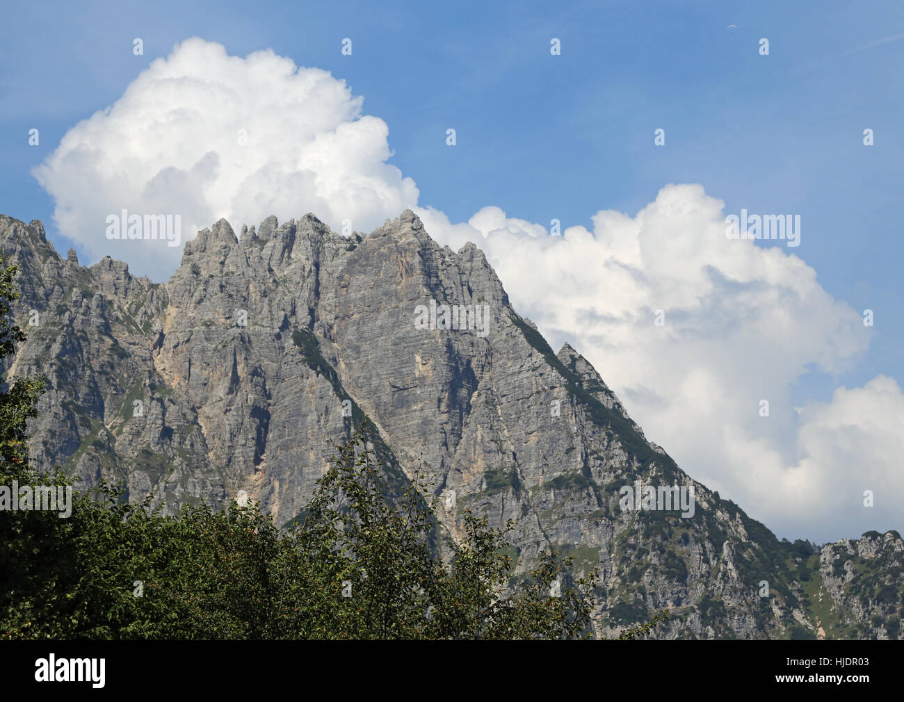 landscape of italian mountains called Venetian Prealps in the province of Vicenza in Italy Stock Photo