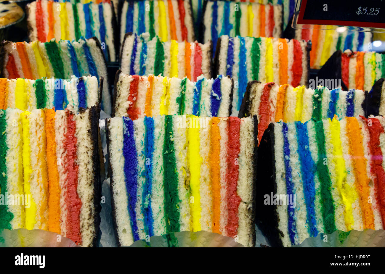 Rainbow cake at the famous Granville Island Indoor Market, Vancouver