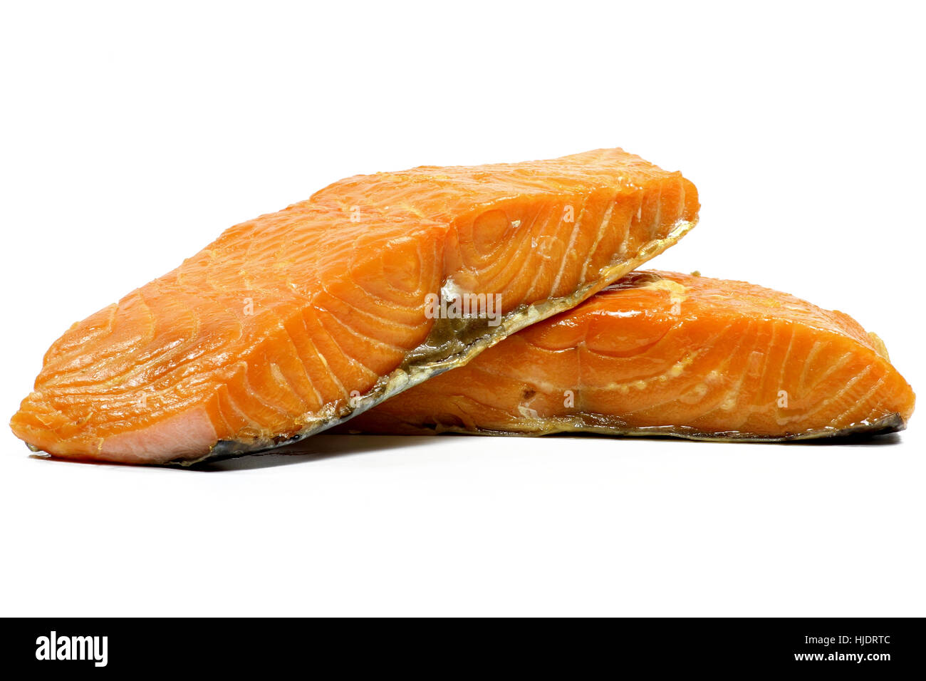 smoked salmon fillets isolated on white background Stock Photo Alamy