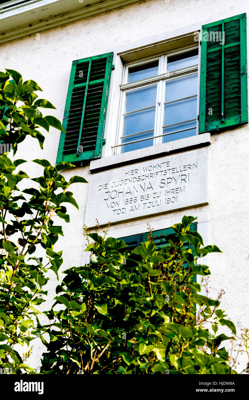 Last home of Johanna Spyri, author of Heidi; Zuerich, Zeltweg; letzte Wohnung Johanna Spyri (Autorin von Heidi), Zürich Zeltweg Stock Photo
