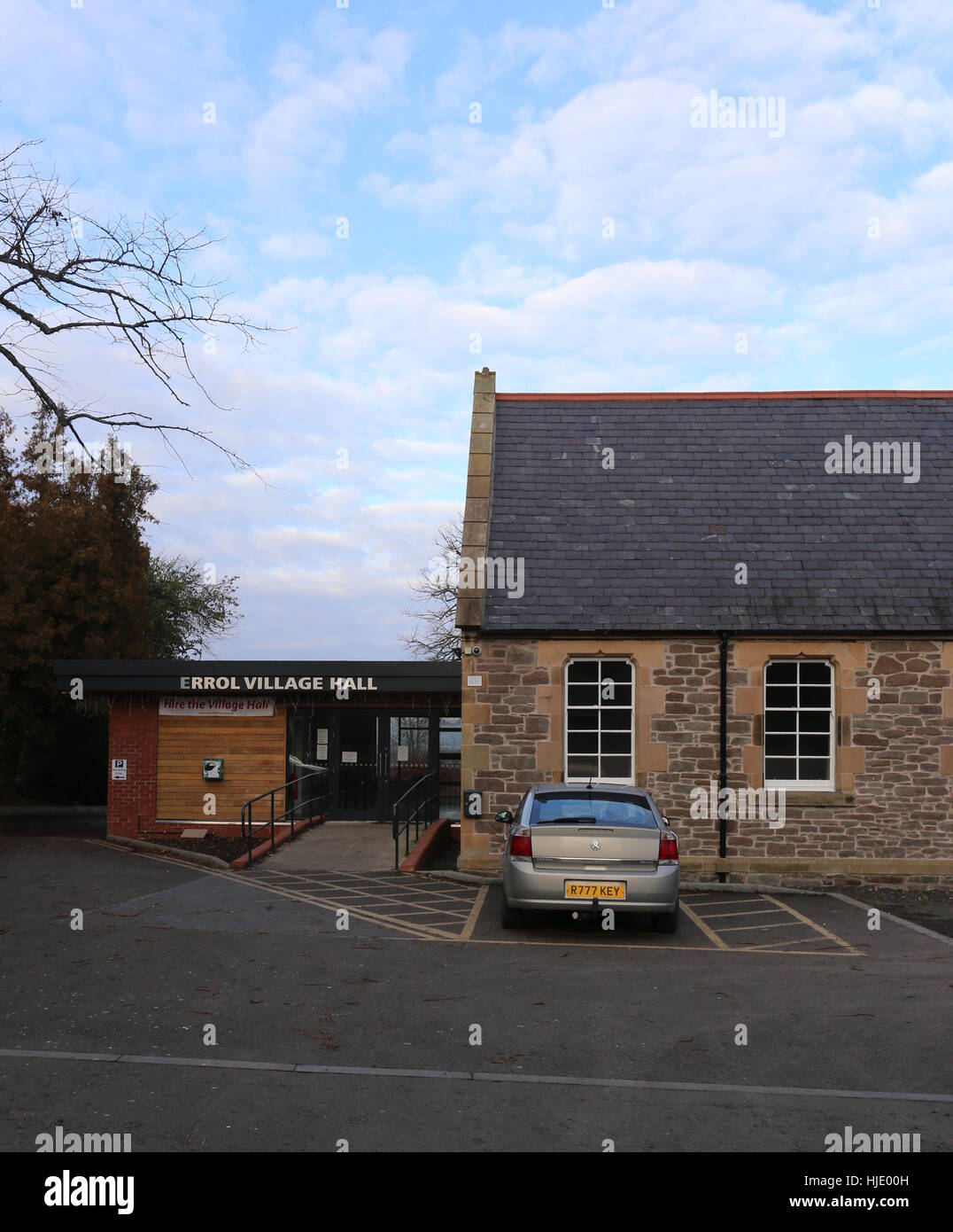 Exterior of Errol Village Hall Scotland January 2017 Stock Photo