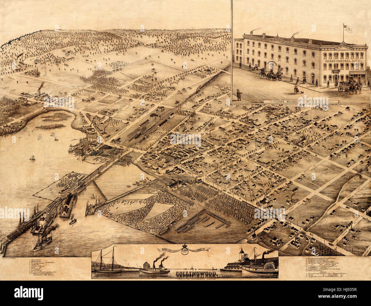 Map Of Collingwood 1875 Stock Photo Alamy