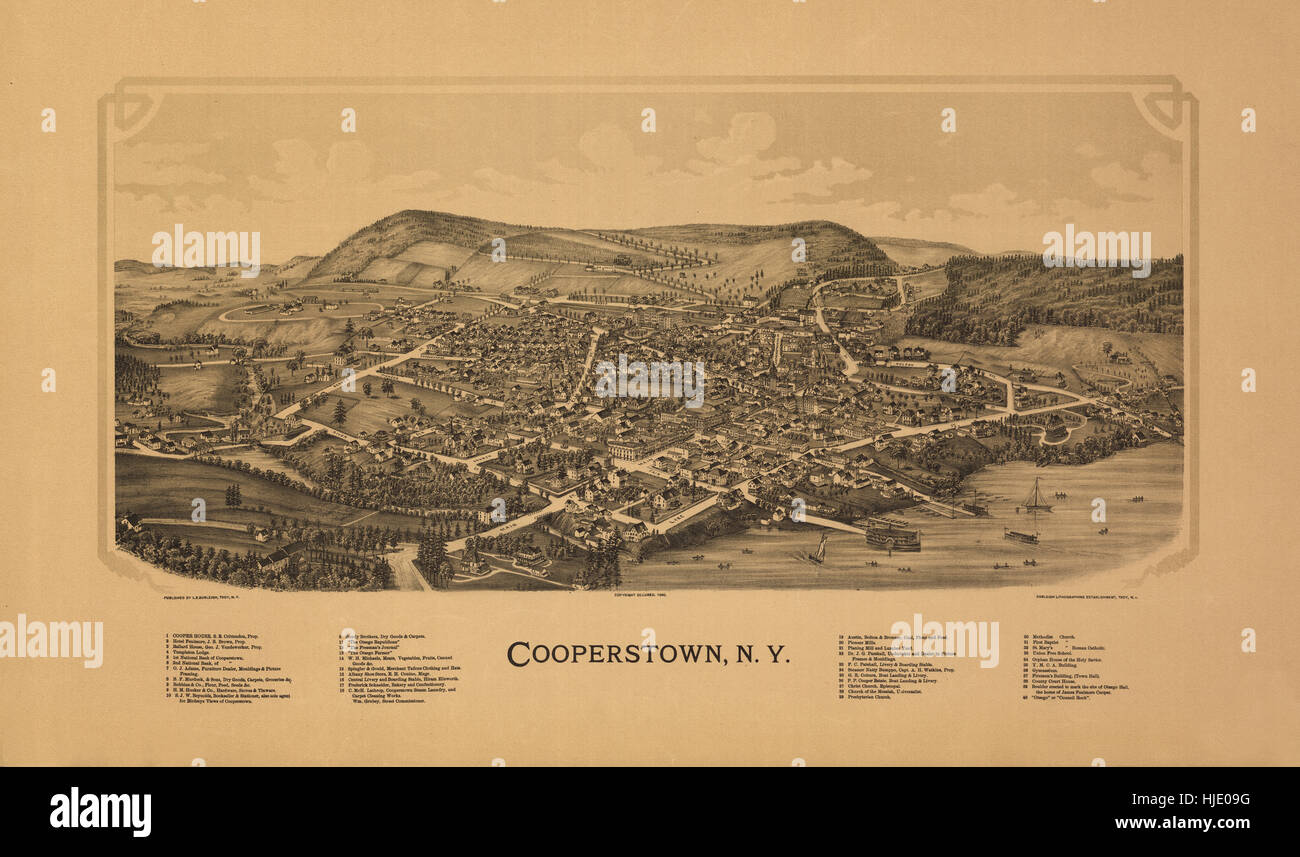 Antique map of cooperstown hires stock photography and images Alamy
