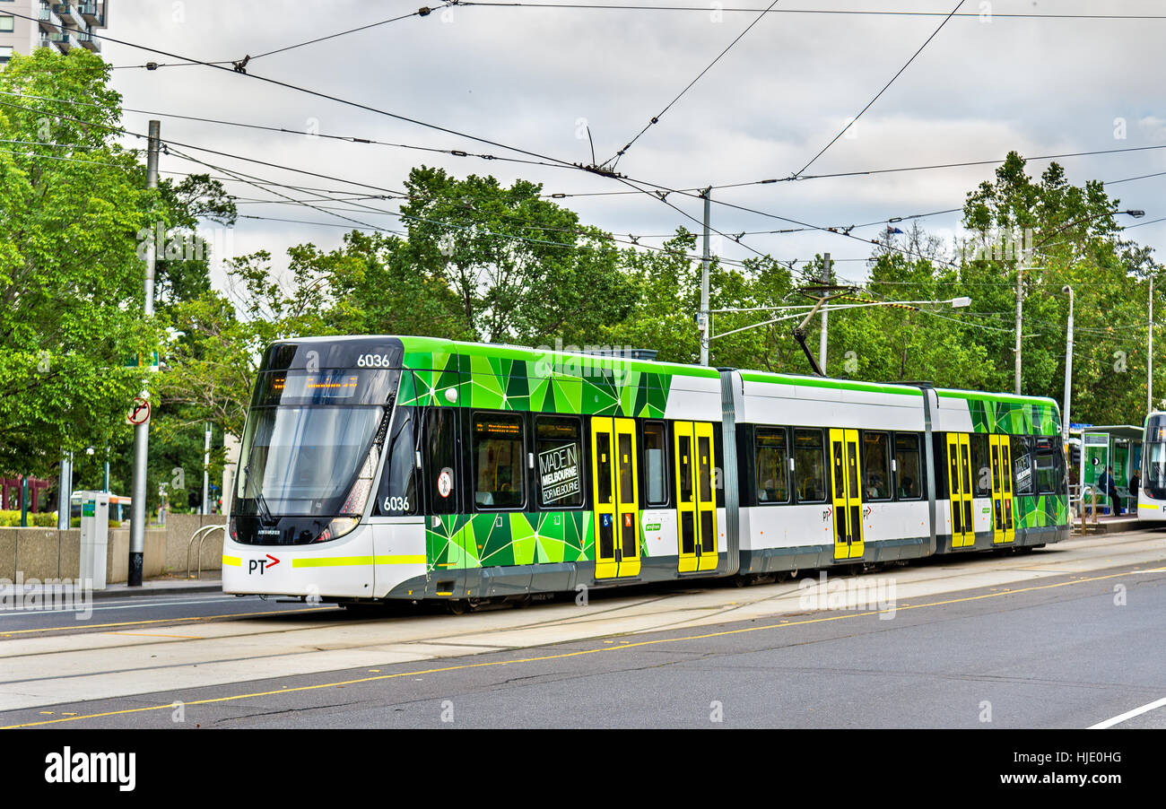 Melbourne, Australia - December 29, 2016: Bombardier E Class tram at ...