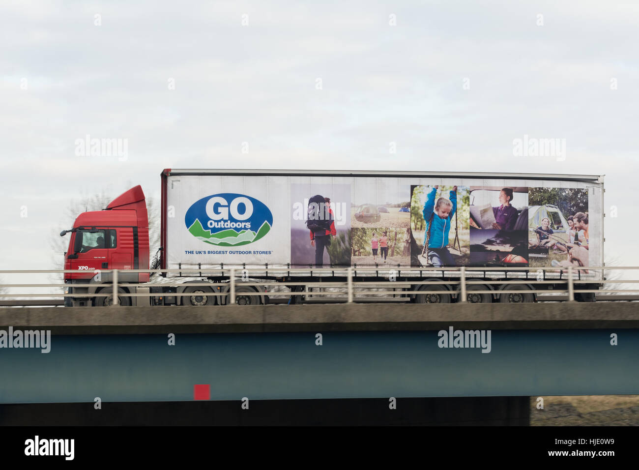 Go Outdoors distribution lorry - Scotland, UK Stock Photo