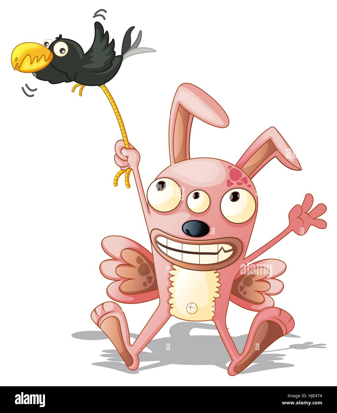 Illustration of a cartoon character on white Stock Photo - Alamy