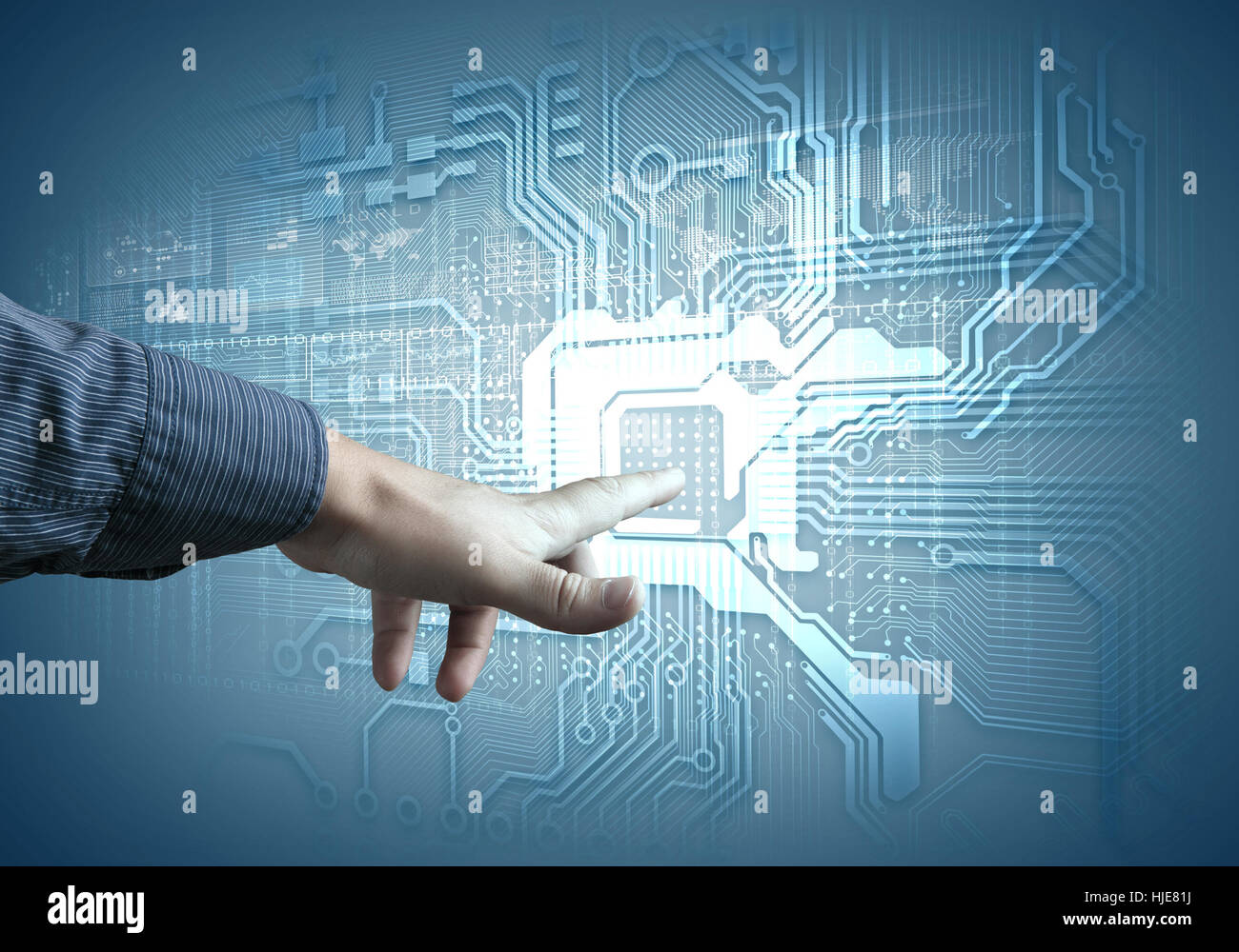 Future technology touch button inerface illustration hi-res stock ...