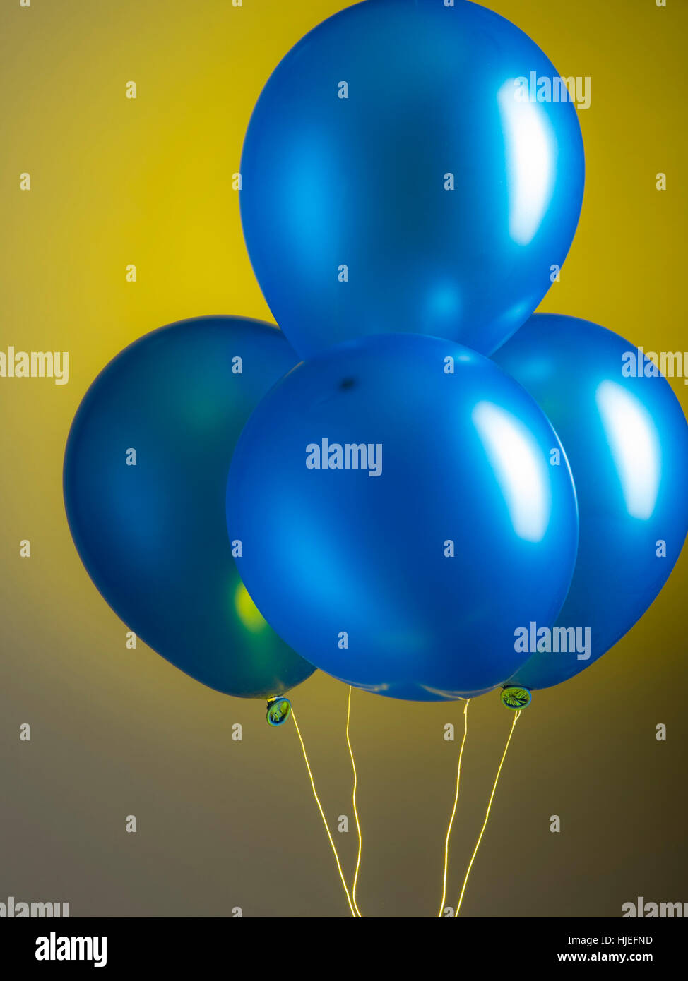 Blue party balloons on graduated background Stock Photo