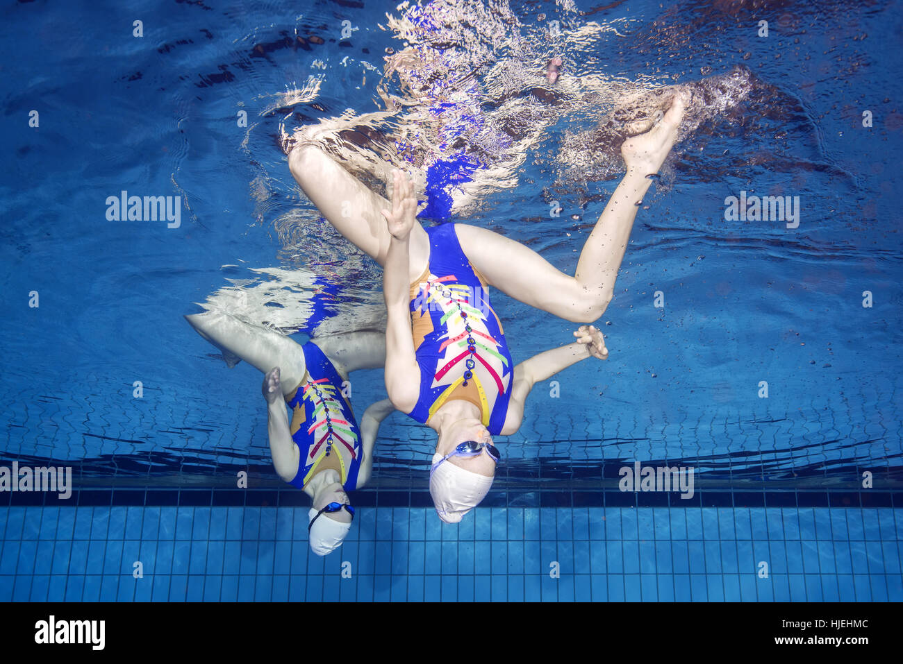 Underwater view of Synchronized Swimming, Nikolaev, Ukraine, Eastern