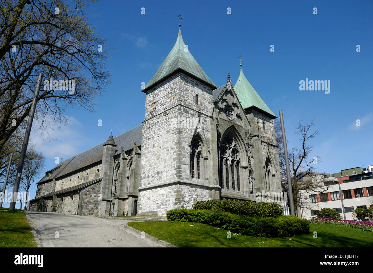 church, cathedral, norway, steeples, blue, church, shine, shines, bright, Stock Photo