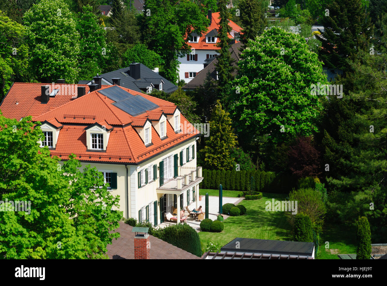 Grünwald: villa villas, Oberbayern, Upper Bavaria, Bayern, Bavaria, Germany Stock Photo