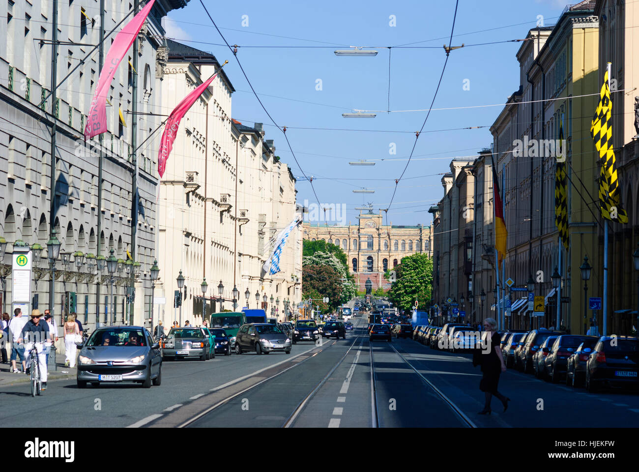 München, Munich: Maximilianstraße and Maximilianeum (seat of the ...