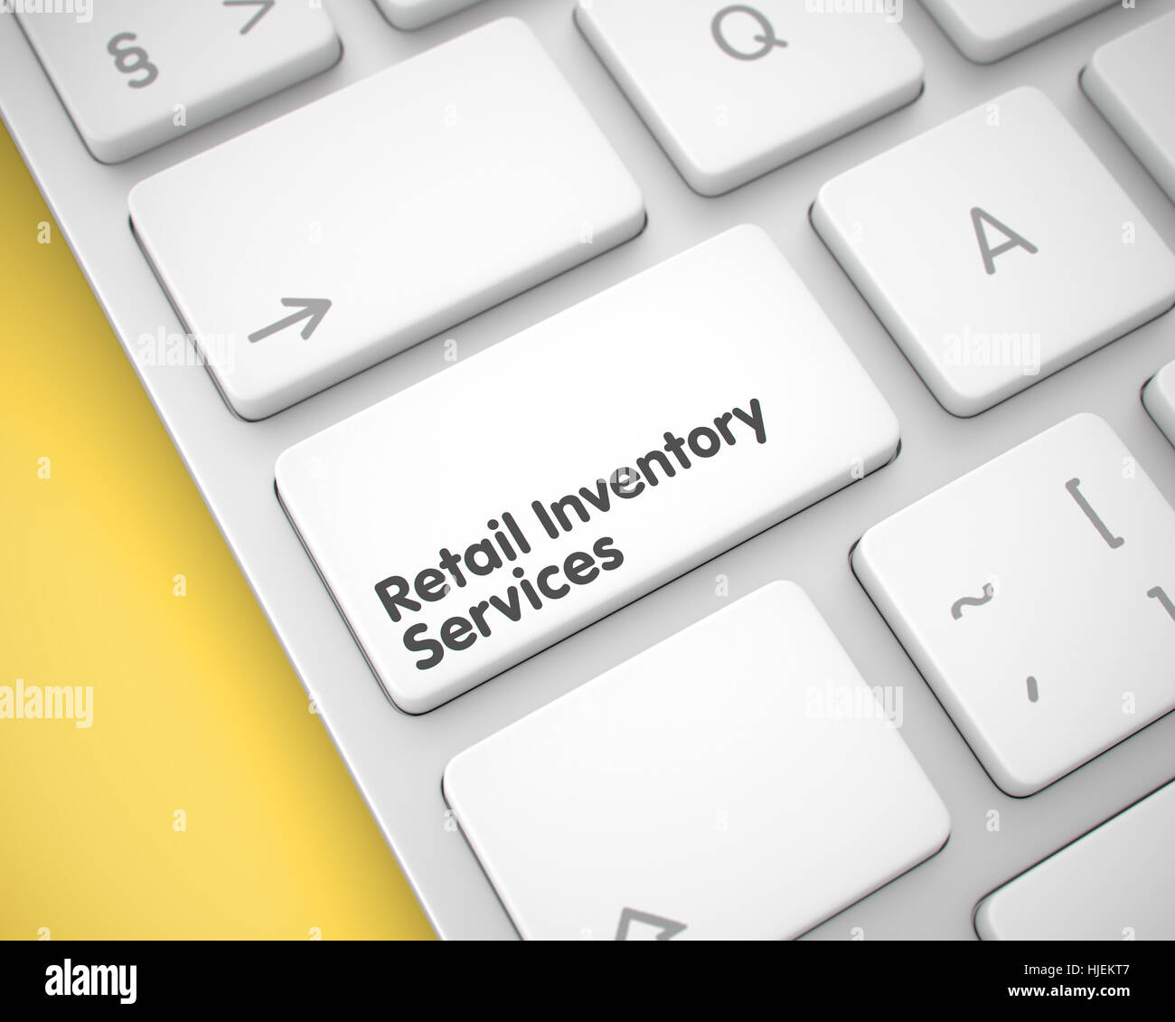 Retail Inventory Services on the White Keyboard Button. 3D Stock Photo