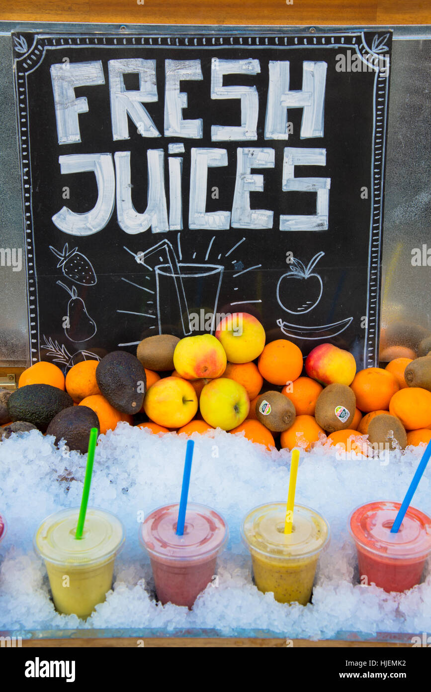 fruit drinks in ice for sale Stock Photo Alamy